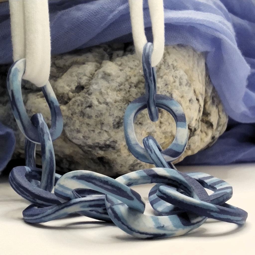 Collana con catena in porcellana nerikomi – dettaglio colori– Maviart